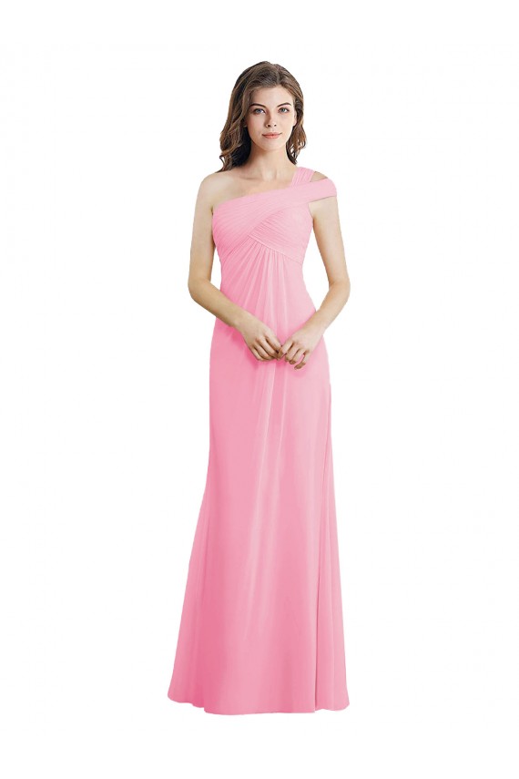 Fabricants Barely Rose Trapèze Mousseline Longue Robes demoiselle d'honneur