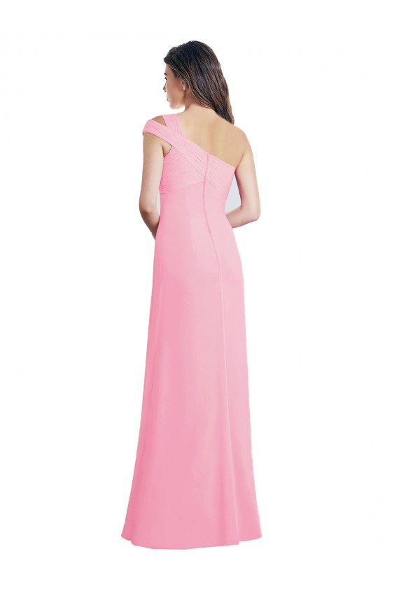 Fabricants Barely Rose Trapèze Mousseline Longue Robes demoiselle d'honneur