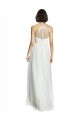 Fabricants Blanc Trapèze Licou Col Haut Tulle Longue Robes demoiselle d'honneur