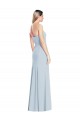 Fabricants Bleu ciel clair Trompette Sans bretelle Crêpe Stretch Longue Robes demoiselle d'honneur / Robes de bal
