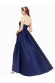 Fabricants Bleu marine foncé Trapèze Sans bretelle Satiné Longue Asymétrique Formelles Robes demoiselle d'honneur / Robes de soirée / Robes de bal