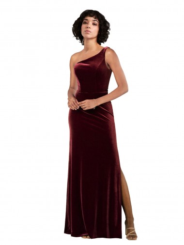 Fabricants Bordeaux Colonne Velours Stretch Longue Formelles Robes demoiselle d'honneur / Robes de soirée / Robes de bal