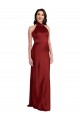 Fabricants Bordeaux Trapèze Licou Satiné Stretch Longue Formelles Robes demoiselle d'honneur / Robes de soirée / Robes de bal