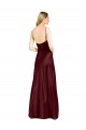 Fabricants Bordeaux foncé Trapèze Bretelles spaghetti Col V Satiné Stretch Longue Formelles Robes demoiselle d'honneur / Robes de soirée / Robes de bal