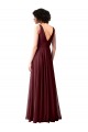 Fabricants Bordeaux foncé Trapèze Mousseline Longue Robes demoiselle d'honneur