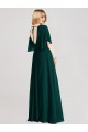 Fabricants Evergreen Trapèze Col rond Mousseline Longue Robes demoiselle d'honneur