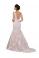 Fabricants Ivoire & Champagne Sirène Col V Dentelle Classique Robes de mariée