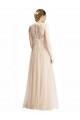 Fabricants Ivoire Trapèze Bateau Illusion Tulle Dentelle Longue Robes demoiselle d'honneur