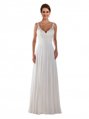 Fabricants Ivoire Trapèze Mousseline Classique Boho Robes de mariée