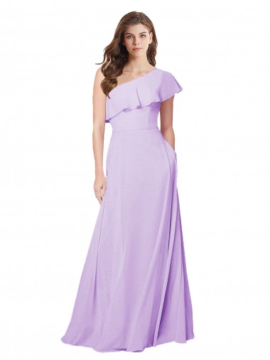 Fabricants Lilas Trapèze Mousseline Longue Robes demoiselle d'honneur