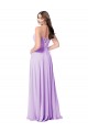 Fabricants Lilas Trapèze Scoop Mousseline Longue Robes demoiselle d'honneur