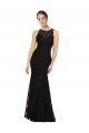 Fabricants Noir Fourreau Col bijou Dentelle Longue Robes demoiselle d'honneur