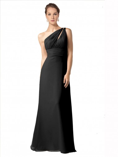 Fabricants Noir Trapèze Mousseline Longue Robes demoiselle d'honneur