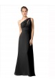 Fabricants Noir Trapèze Mousseline Longue Robes demoiselle d'honneur