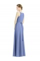 Fabricants Periwinkle Trapèze Bretelles spaghetti Col V Satiné Longue Robes demoiselle d'honneur