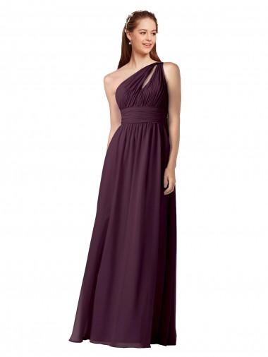 Fabricants Pourpre Trapèze Mousseline Longue Robes demoiselle d'honneur