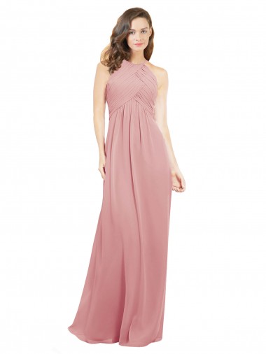 Fabricants Trapèze Licou Mousseline Longue Robes demoiselle d'honneur