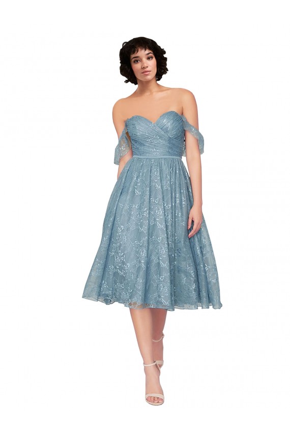Fabricants Trapèze Épaule Dénudée Dentelle Courte Robes demoiselle d'honneur / Robes de cocktail
