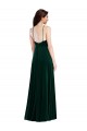Fabricants Vert foncé Trapèze Licou Col Haut Velours Stretch Longue Robes demoiselle d'honneur / Robes de bal