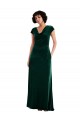 Fabricants Vert foncé Trapèze Velours Stretch Longue Robes demoiselle d'honneur / Robes de bal